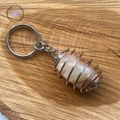 Moonstone Tumble Stone Keychain